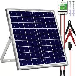 Solperk Panel Solar De 20 W, Cargador Solar Para Carga Lenta